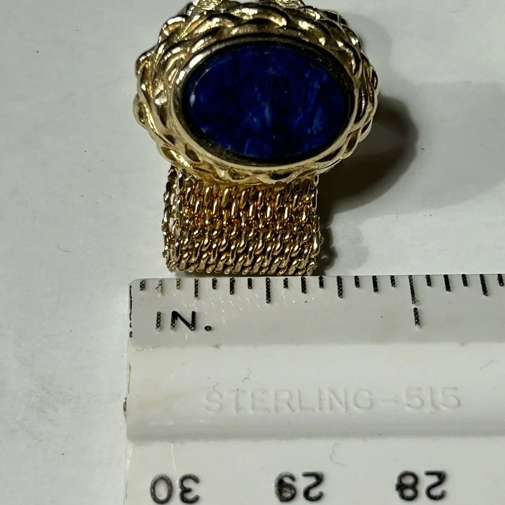 Swank Cufflinks Deep Blue on Gold Tone
